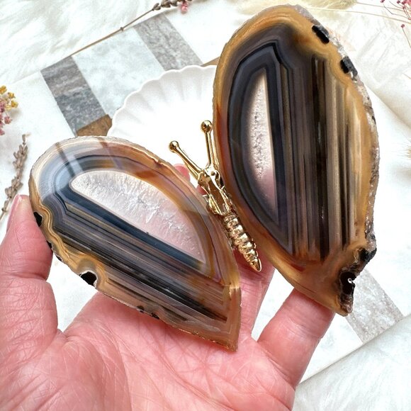 Beautiful Agate Butterfly | Agate Slices | Agate Butterfly Figurine - Picture 5 of 8